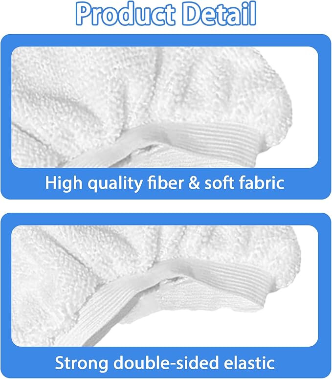 Reusable Steam Mop Pads Set, 4 Pack Steam Mop Pads & 4 Universal Microfiber