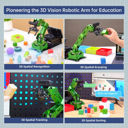 HIWONDER ROS2 ChatGPT Robotic Arm 6DOF Flexible Smart Robot Large AI Models Programming Robot Arm Kit ROS Education AI Vision & Voice Command Scene Understanding, JetArm Ultimate & Jetson Nano 4GB