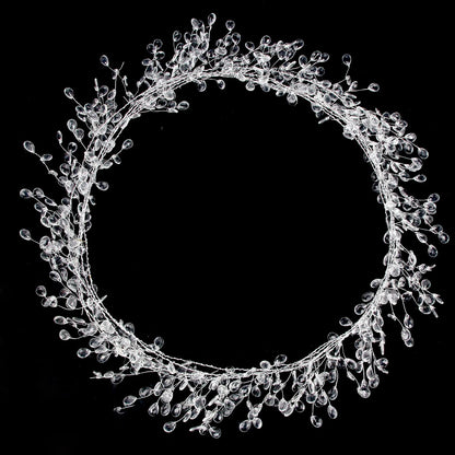FOIMAS 16ft Clear Acrylic Wire Bead Garland Strand Ice Faux Crystal Bead String Garland for Christmas Tree Craft Wedding Birthday Party Decoration