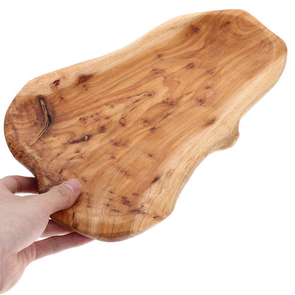 UPKOCH Bamboo Serving Tray 11.41X6.49 Inch Irregular Root Carving Wooden Fruit Bowl Multi-Functional Kitchen Platter for Snacks Salad and Entertaining
