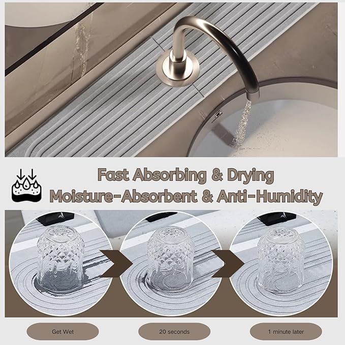 Diatomite Faucet Mat for Kitchen Sink