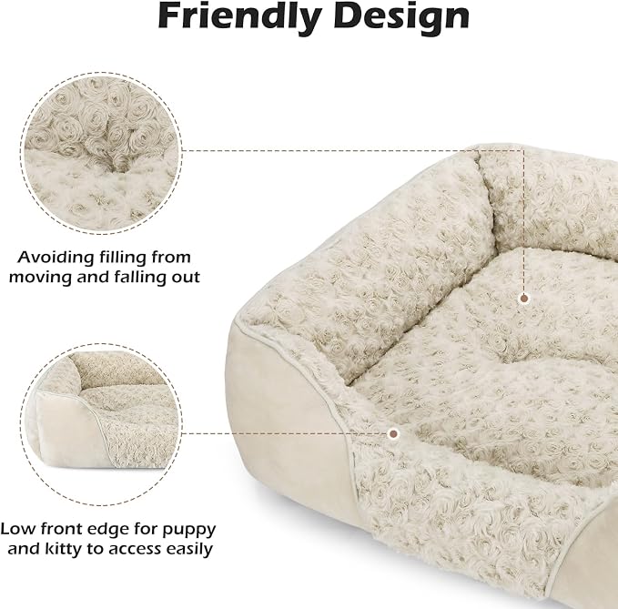 INVENHO X-Large Dog Bed Rectangle Washable Orthopedic Soft Calming Sleeping Durable Pet Cuddler with Anti-Slip Bottom