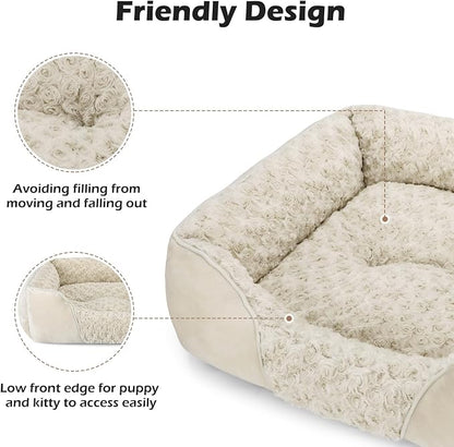 INVENHO X-Large Dog Bed Rectangle Washable Orthopedic Soft Calming Sleeping Durable Pet Cuddler with Anti-Slip Bottom