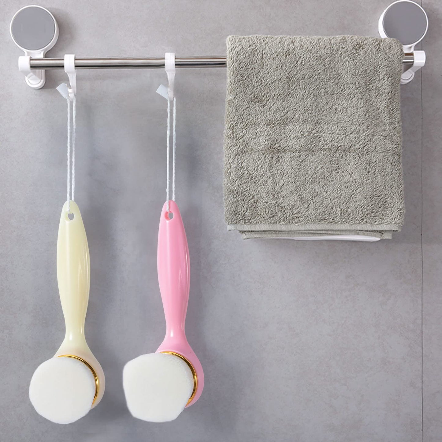 2 Pack Soft Bristle Facial Cleansing Brush for Deep Pore Cleaning, Face Exfoliating Scrub Brush for Face Cleansing Skincare Massaging (Pink and Jade White)
