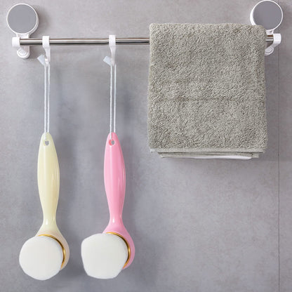 2 Pack Soft Bristle Facial Cleansing Brush for Deep Pore Cleaning, Face Exfoliating Scrub Brush for Face Cleansing Skincare Massaging (Pink and Jade White)