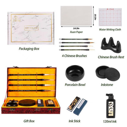 Corciosy Chinese Calligraphy Brushes Set,Professional Sumi Water Writing, Japanese Painting Set for Beginners