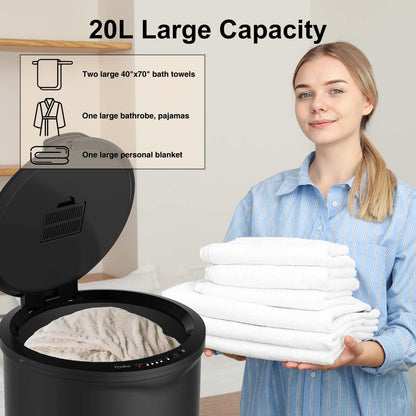 Ultra Large Capacity Towel Warmer Bucket, Rapid Heating with Timer, One-Button Digital Display Control, Safety Lock, Gifts for Him & Her, Auto Shut-Off, Fits 2 Large, Blankets, Bathrobes, PJ's