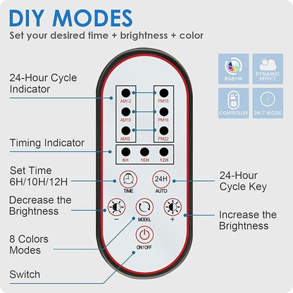 Aquarium Light, 26W 24/7 Lighting Cycle, Sunrise/Daylight/Moonlight Mode and Custom Mode with Expandable Bracket, Adjustable Timer and 7 Color Brightness for 30~36IN Fish Tank