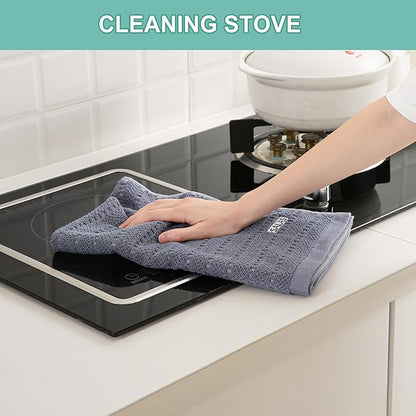 SALAS Kitchen Dish Towels, Bulk Cotton Kitchen Hand Towels, 390 GMS Plaid Dish