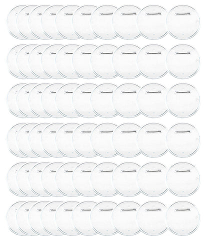 Yesland 60 Packs 2.4 Inch Acrylic Design Button - Clear Badges Kit with Pin Blank Button Pins for Craft Supplies, Activities, DIY Badges, Office, School