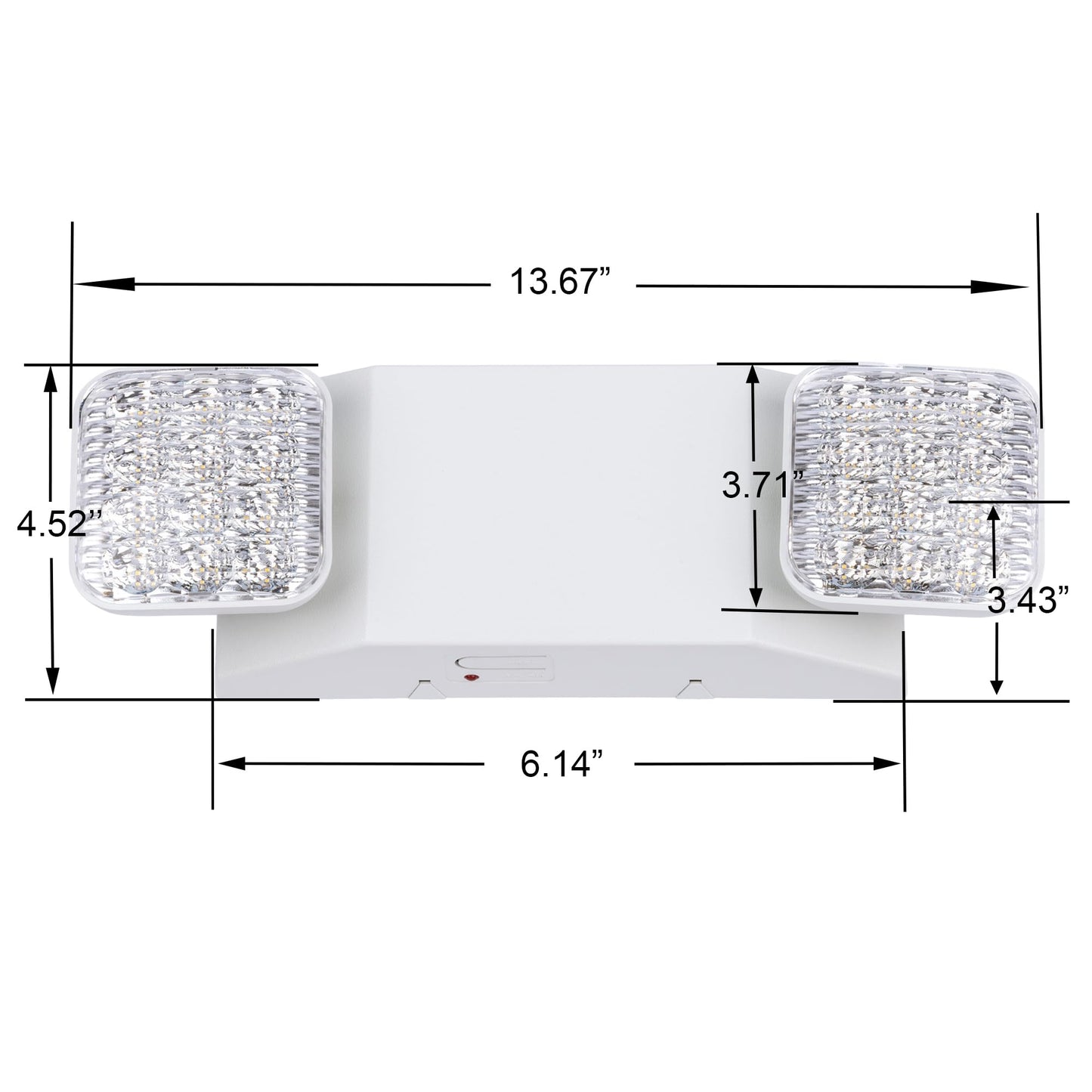 GRUENLICH LED Commercial Emergency Light with Dual Head and Backup Battery, US Standard, AC 120-277V, Hardwired Emergency Light Fixtures for Business Office Power Outages, 12-Pack