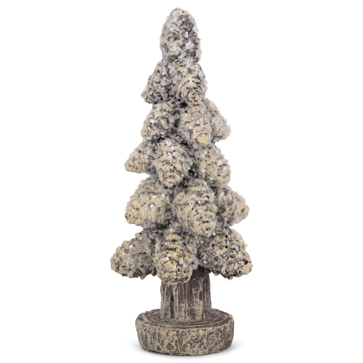 Transpac Rustic Snowy Tree Cream and Brown 5 Inch Resin Figurine Set of 3