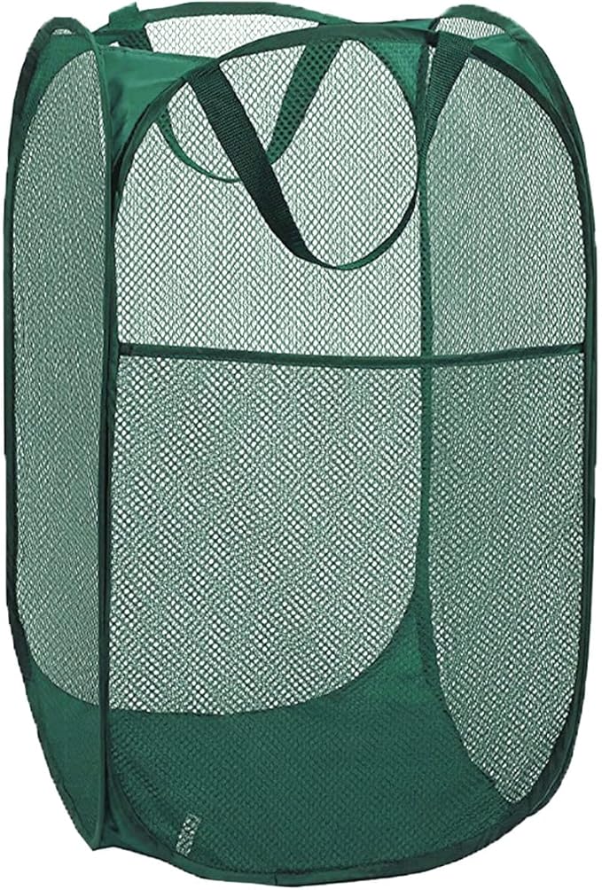 Pop Up Laundry Hamper, Reinforced Mesh Laundry Basket, Folding Clothes Storage