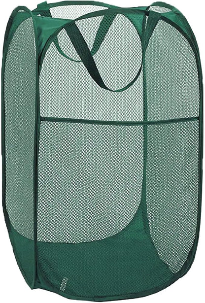 Pop Up Laundry Hamper, Reinforced Mesh Laundry Basket, Folding Clothes Storage
