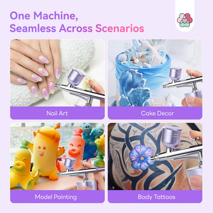 SAVILAND Pro Airbrush for Nails: 2026 Optimized 25 PSI for Flawless Nails Engineered for Flow-Locked Atomization & Steady Output 0.3mm DLC-Coated Nozzle, Dual-Charge Cordless for Uninterrupted Salon