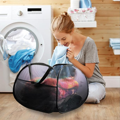 2 Pack Collapsible Laundry Baskets, 90L Large Foldable Laundry Basket, Durable