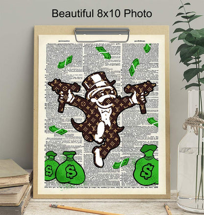 Fashion Urban Street Art Graffiti Wall Art Print Cool Upcycled Dictionary Poster for Home Decor - Room Decorations for Dorm, Office, Teens Bedroom - 8x10 Unframed Photo
