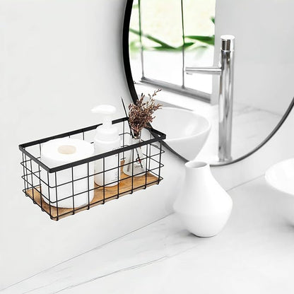 TIEYIPIN Black Metal Wire Storage Baskets
