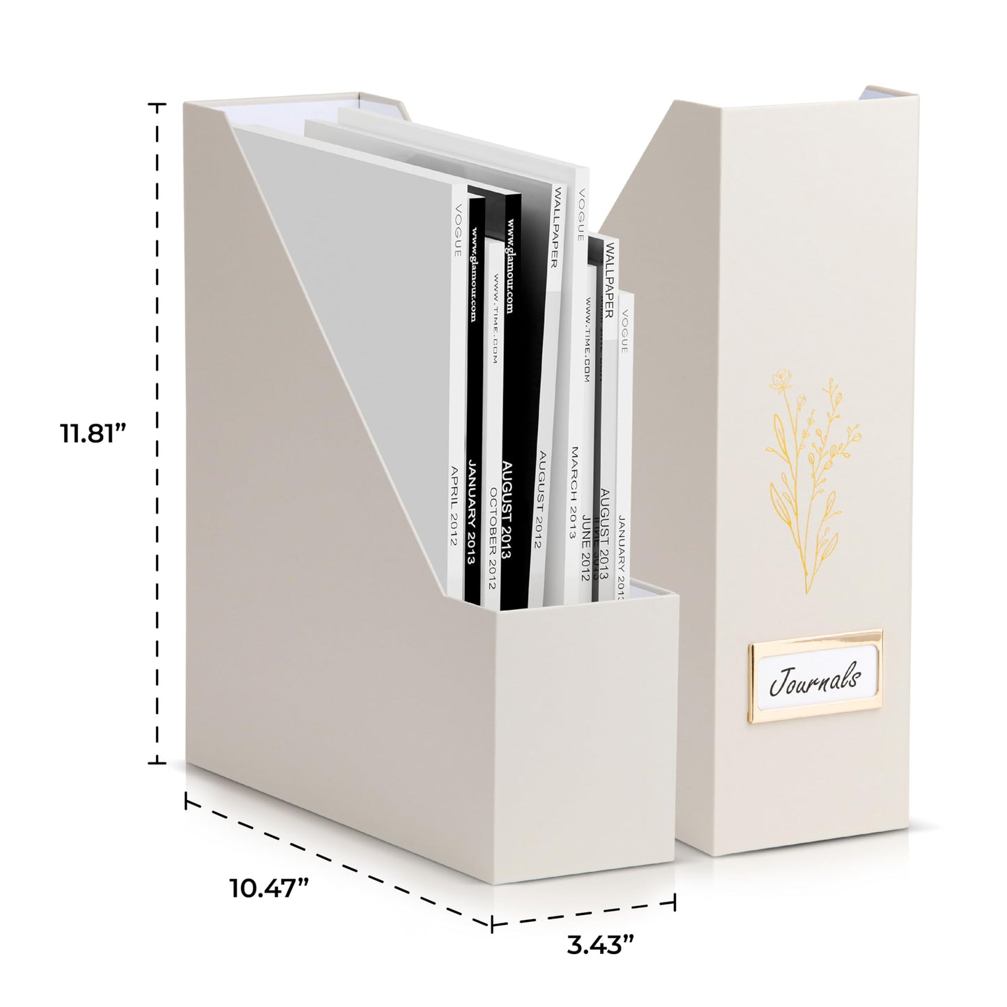 Beautiful Magazine Holder Set of 3 - Sturdy File Holder to Organize Your Desk Or Shelves - The Perfect Office Storage to Effortlessly Organize Your Paperwork/Files, Magazines, Books Or Binders