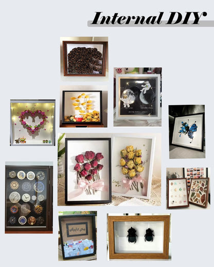 Upgraded 8"x10" Shadow Box Display Frame with Top Slot,MDF and Acrylic Panel, Case for DIY 3D Travel Memorabilia Crafts Tickets Pictures Dry Flowers Awards Medals Shells Piggy Bank, White