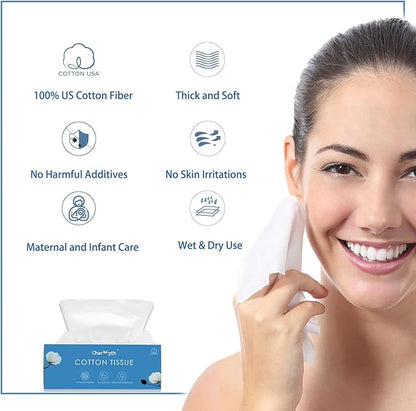 Extra Thick Disposable Face Towel, Disposable Makeup Removing Wipes, 100% USA