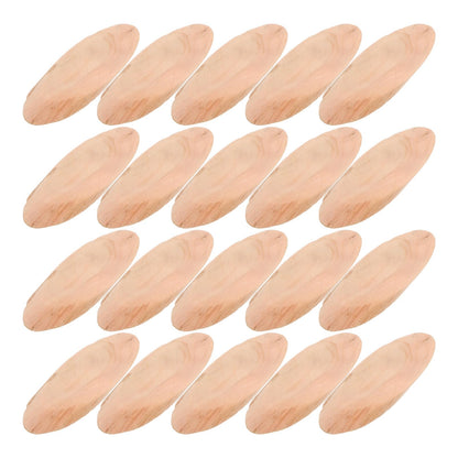 DIYEAH Natural Driftwood Pieces Oval 20 Pcs 3.07X1.06 Inch Rustic Wood Discs for Aquarium Decor DIY Crafts Home Decoration Woodworking Projects