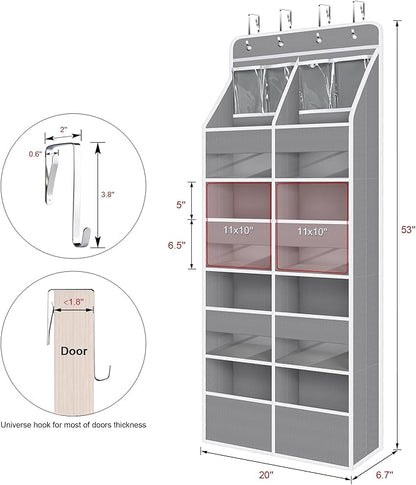 Univivi 5-Shelf Fabric Door Organizer Over Door Hanging Organizer