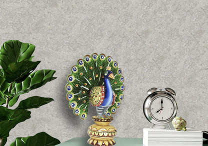 Tarini Gallery Wooden Dancing Peacock Traditional Indian Rajasthani Home Decor Decoration Table Décor Showpiece & Gifting (Size- 5")