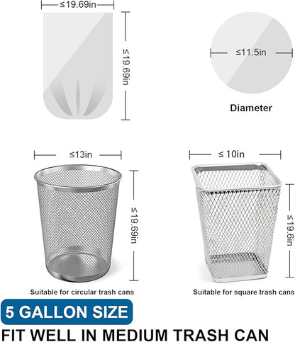 5 Gallon Trash Bags Drawstring 1.1 Mil