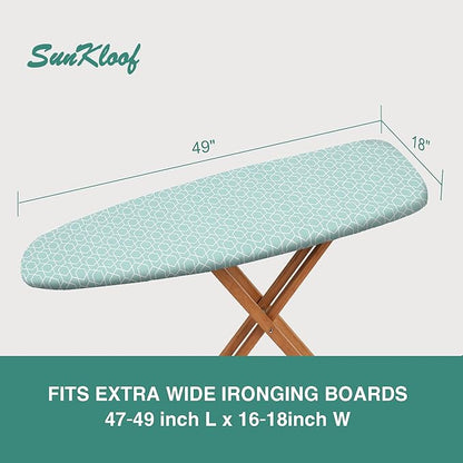 Extra Wide Ironing Board Cover and Pad, 18X49 Reflective Silicone Ironing Board