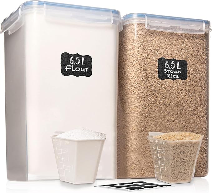 WHITE FEATHER SUPPLIES 2 PC Large Flour Sugar Storage Containers