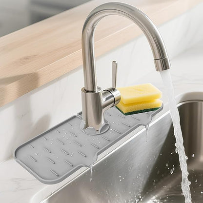 Kitchen Faucet Sink Splash Guard, Silicone Faucet Water Catcher Mat – Sink