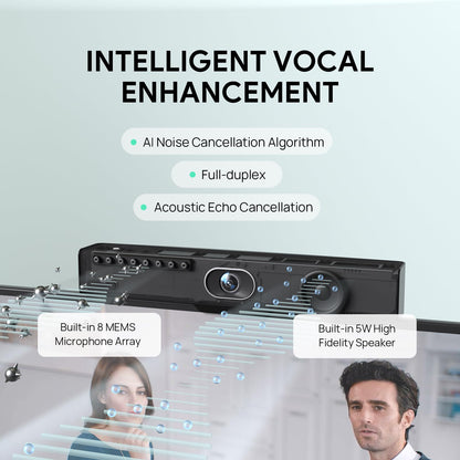 Yealink UVC34 4K Conference Room Camera System 10 Microphone 8 MP All-in-One Video Conferencing System AI Auto Framing 120° Field of View Microsoft Teams Certified Webcam Zoom Rooms USB-A