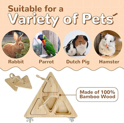 FlidRunest Wooden Bird Foraging Feeder, Interactive Foraging Toys for Parrots, Parrot Chewing Toy, Bird Perches Stand for Parrots, Cockatoo, African Grey, Macaws, Amazon