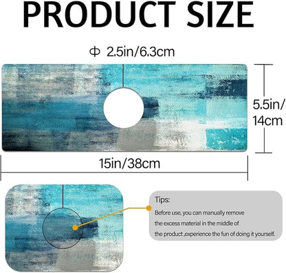 MCALK Turquoise Kitchen Sink Faucet Mat Splash Guard, Absorbent Quick-Dry