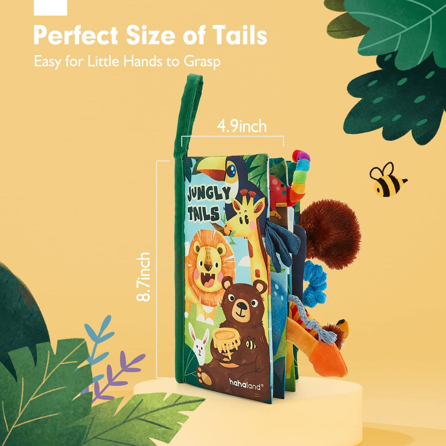 hahaland Baby Books 0-6 Months, Infant Tummy Time Toy High Contrast Sensory Toys 6 to 12 Months Touch Feel Book Babies Travel Toy Gifts for Boy Girl 0-3 Month Baby Shower Birthday Gifts (Single Book)