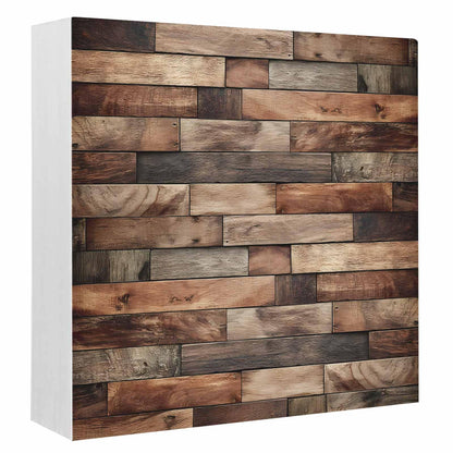 Wood Box Sign Desk Decor Farm Brown Wooden Plank Square Boxes Sign, Retro Country Wood Grain Wooden Block Box Sign Decoration for Home Wall Tabletop Shelf Office Decor,6x6IN