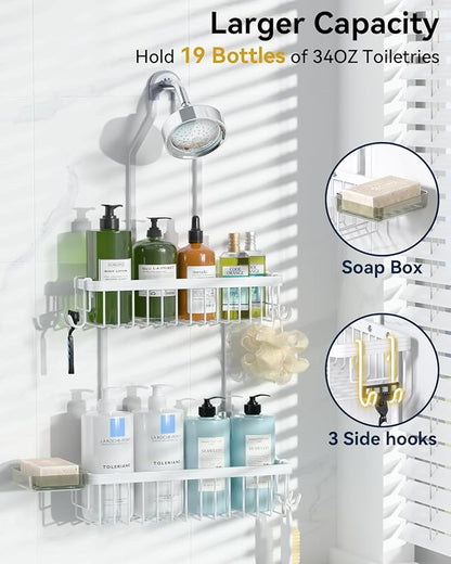 YASONIC Shower Caddy Hanging, Never Rust Shower Organizer Hanging, Aluminum