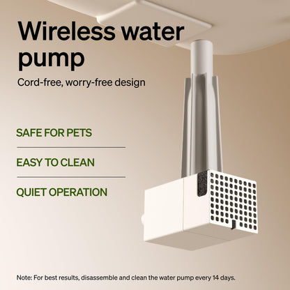 PETLIBRO Cat Water Fountain, Cordless Pet Water Fountain Battery Operated, 2.5L/84oz Dockstream Water Fountains for Cats Indoor, Cat Fountain with Stainless Steel Tray, Easy to Clean BPA-Free
