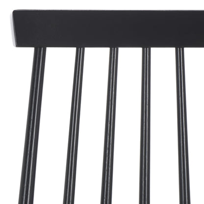 SAFAVIEH Furniture - Burris Side Chair Set of 2 - Black - Solid Wood - Modern Clean-Line Design - Ideal for Dining Room, Kitchen, Living Room, 17.7" Seat Height (AMH8511A-SET2)