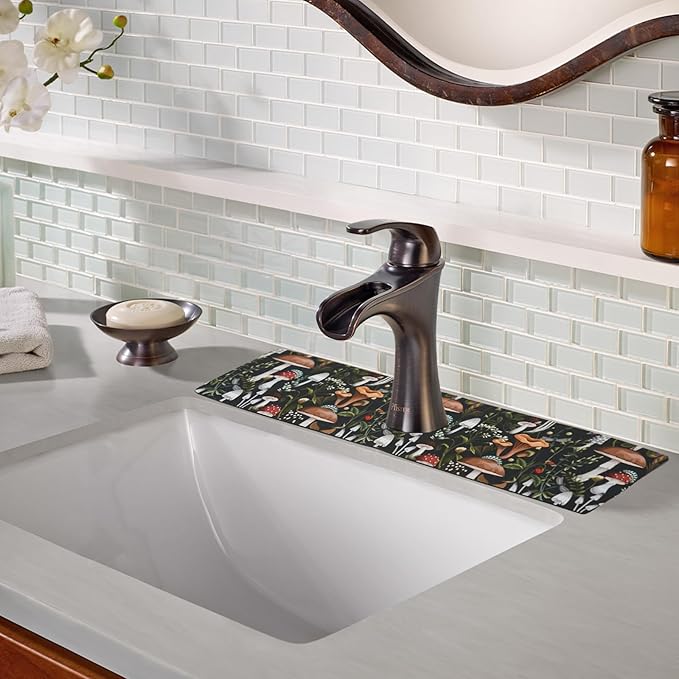 Sink Faucet Absorbing Mat, 2 Pack Drying Mat Around Faucet Sink Splash Guard