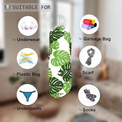 Green Wall Mount Plastic Bag Organizer