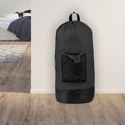 Laundry Bag Backpack with Shoulder Straps and Mesh Pocket Laundry Backpack
