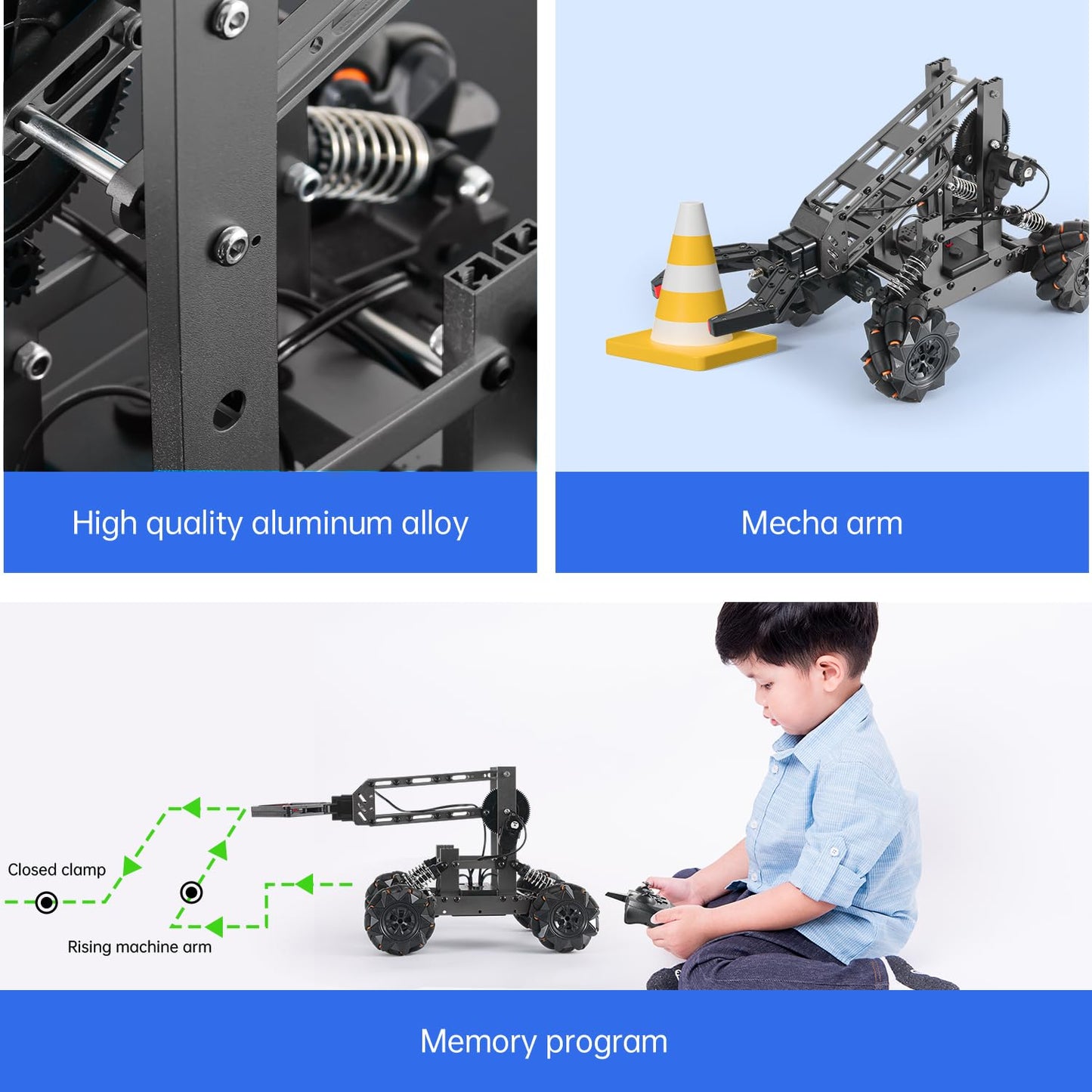 VANLINNY Robotic Arm Kit, DIY Engineering Educational Building Kit, STEM Project Gift for Kids Ages 8-14