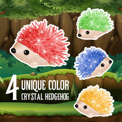 Crystal Growing Kit for Kids - 4 Vibrant Hedgehogs Fast Growing in 24H - STEM Science Kits for Kids Age 6-8 & 8-12, Educational DIY Learning Toys, Birthday Gifts for Boys & Girls Age 7, 8, 9, 10+
