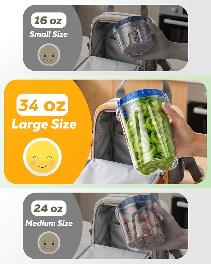 12 Pack-34 oz Freezer Storage Containers, Plastic Food Storage Containers