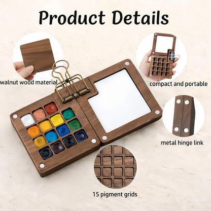 fsdyknej Portable Mini Painting Set – Compact Travel-Friendly Kit with Brushes, Palette, Mini Sketchbook, and Watercolor Paper for Artists, Beginners, and Travel Enthusiasts