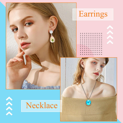50pcs Open Bezel Pendants 5 Styles Hollow Bezel Pendants Open Frame Pendant Geometric Pressed Flower Frame for Resin Casting, Necklace, Earrings, Pressed Flower, DIY Crafts(K Gold,White K)