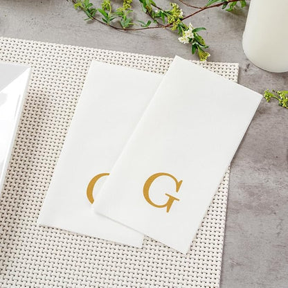 Luxenap 15.8 X 7.9 Inch Linen-Feel Guest Towels, 50 Lettered Hand Towels