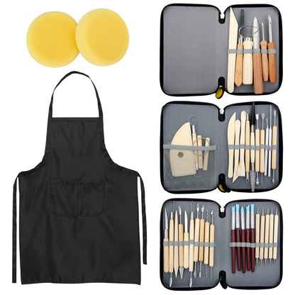 Blisstime 42pcs Pottery Tools, Clay Sculpting Tool Kit Air Dry Clay Tools, Clay Kit for Pottery Wheel, DIY Arts and Crafts